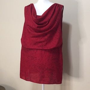 Beverly Drive Women’s Plus Red/Black Blouse 20-22W